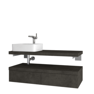 Kombination von Waschtischplatte, Abdeckplatte 48 mm mit Schubladen